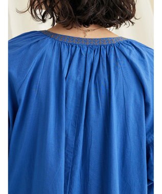 CRAFT STANDARD BOUTIQUE ★インドコットン　ボタニカル刺繍ワンピース Blue