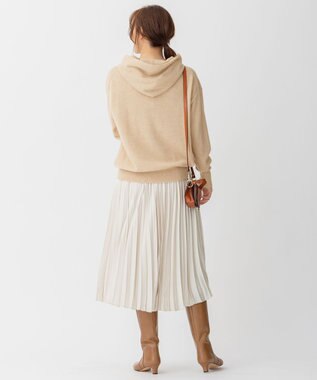 自由区 【洗える】ピュアカシミヤミルド フーディーニット ベージュ系