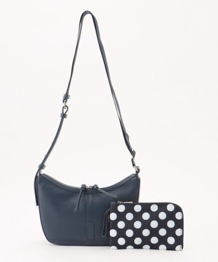 Y'SACCS イタリアンシープ　マルチポーチ付き　ホーボーバッグ ネイビー