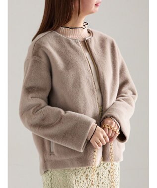 Te chichi リバーシブルファームートンブルゾン モカ