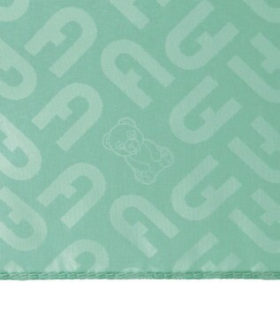 MOONBAT フルラ (FURLA) 折りたたみ傘 雨傘 ジャカード モノグラム ベア UV 軽量 ミントグリーン