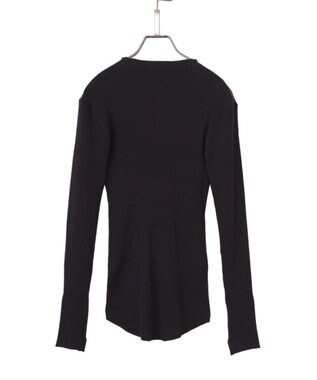 FORFORMO High-stretch Lib Knit Tops ハイストレッチリブニットトップス ブラック