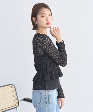 earth music&ecology SET2点カットレースプルオーバー＋ビスチェ Black