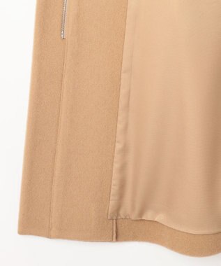 組曲 【2WAY・WEB限定】ショートビーバー フーディーロングコート ベージュ系