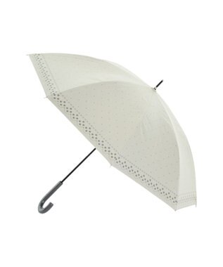 MOONBAT 晴雨兼用日傘 長傘 ドット×幾何花／遮光 遮熱 UV