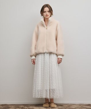 GRACE CONTINENTAL ウールボアスタンドカラージャケット キナリ