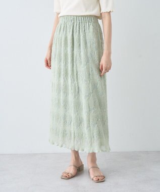 earth music&ecology マジョリカプリーツナロースカート Light Green