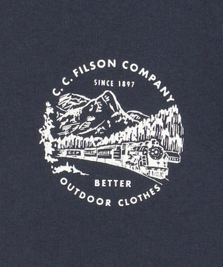 JOSEPH ABBOUD MOUNTAIN LONG SLEEVE FRONTIER GRAPPHIC T-SHIRT ネイビー ネイビー系