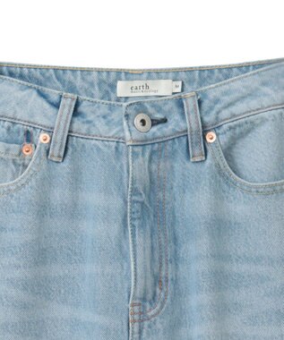 earth music&ecology セルフカットワイドデニムパンツ Light Indigo