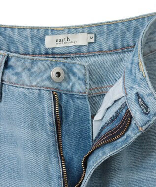 earth music&ecology セルフカットワイドデニムパンツ Light Indigo