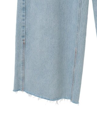 earth music&ecology セルフカットワイドデニムパンツ Light Indigo