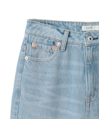 earth music&ecology セルフカットワイドデニムパンツ Light Indigo
