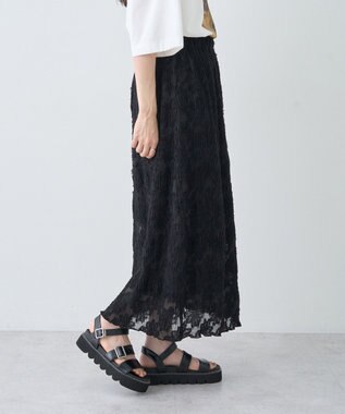 earth music&ecology マジョリカプリーツナロースカート Black