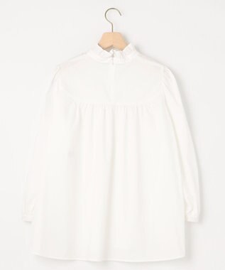 組曲 L 【KUMIKYOKU NAVY】スタンドフリルシャーティング ブラウス アイボリー系