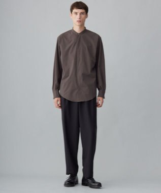 UNFILO MENS コンフォート バンドカラーシャツ  [24年秋冬商品] ブラウン