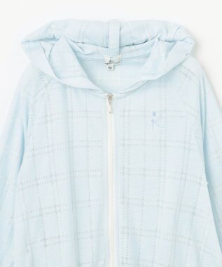 組曲 KIDS 【110-140㎝】【UVケア】オパールチェック パーカー サックスブルー系