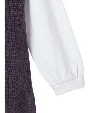 CRAFT STANDARD BOUTIQUE 【2点セット】洗える 60/2 14G片畦Vネックベスト+ロンTEE SET Purple