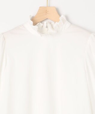 組曲 L 【KUMIKYOKU NAVY】スタンドフリルシャーティング ブラウス アイボリー系