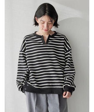 AMERICAN HOLIC カフタンサイドボタンポンチプルオーバー Border