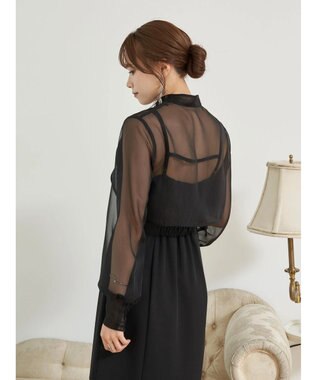 earth music&ecology ＳＥＴ２点シアーボレロ＋キャミワンピース Black