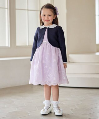 ANY KIDS ノーカラー ボレロジャケット ネイビー