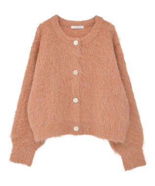 Green Parks 起毛シャギーカーディガン Pink