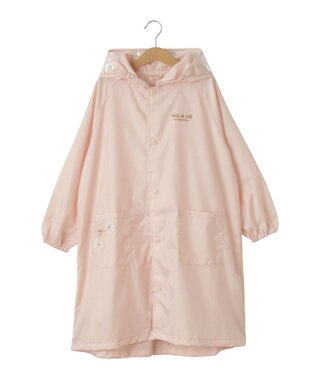 MOONBAT 【ジュニアリュック対応】ポールアンドジョー ポーチ付きキッズレインコート ピーチ