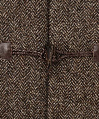 JOSEPH ABBOUD 【キングサイズ・軽量/シェットランドツィード/インポート素材】 シェットランドツィード ダッフルコート ダークブラウン系7