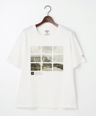 JOSEPH ABBOUD MOUNTAIN 【秋カラー/JAPANファブリック/吸水速乾】プレーティング天竺  アウトドアフォト Tシャツ ホワイト系