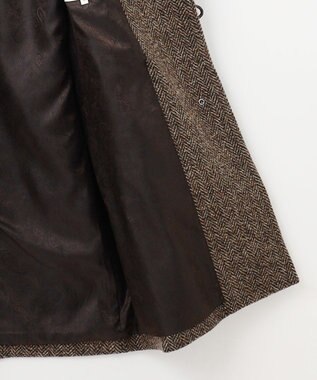 JOSEPH ABBOUD 【キングサイズ・軽量/シェットランドツィード/インポート素材】 シェットランドツィード ダッフルコート ダークブラウン系7