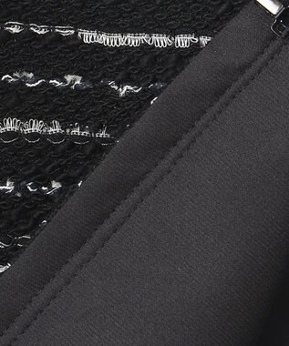 自由区 【XSサイズ～/セット可】カラミツイード ノーカラージャケット ブラック系8