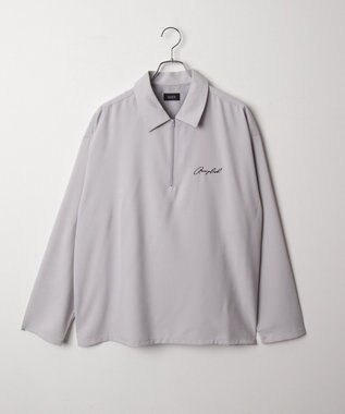 WEGO 【軽量/シワにならない】ドライポリハーフZIPシャツ（LS） ライトグレー