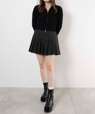 WEGO ストーム付きワイドヒールショートブーツ ブラック