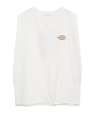 AMERICAN HOLIC ロゴ刺繍ノースリーブプルオーバー Off White