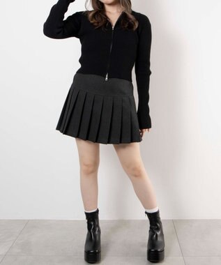 WEGO ストーム付きワイドヒールショートブーツ ブラック