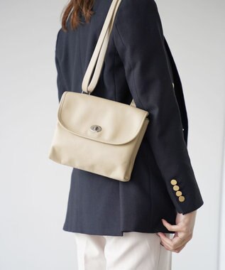 YUSHI Bon chic - SHOULDERBAG 革のショルダーバッグ ライトベージュ