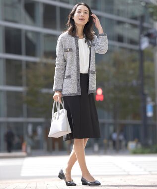 J.PRESS LADIES 【WEB限定カラーあり・洗える】セラテリーダブルクロス フレアー スカート ブラック系