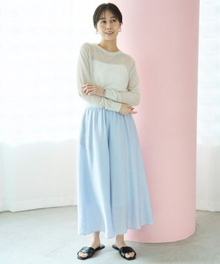 UNFILO L ラメシアー ニット グレージュ