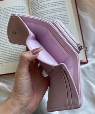 WEGO メタルロゴキルティングウォレット ライトピンク