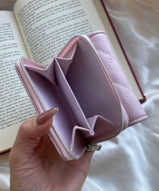 WEGO メタルロゴキルティングウォレット ライトピンク