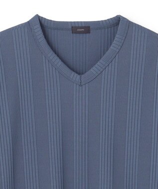 JOSEPH HOMME 【LEON 掲載】テックリブジャージー　Vネックカットソー ダルブルー系