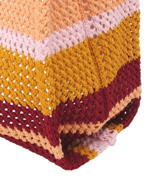 earth music&ecology マルチボーダーニットバッグ Red