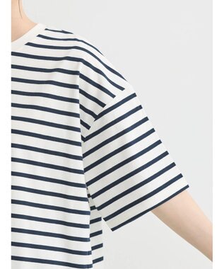 earth music&ecology ラウンドチュニックＴ Border Ivory