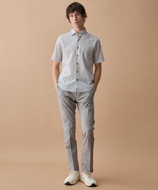 JOSEPH ABBOUD 【キングサイズ・綿100％・JAPANファブリック】パナマボイルプリント 半袖シャツ ライトグレー系5