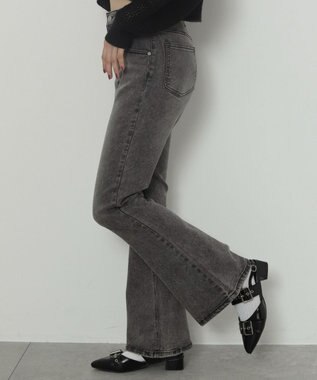 WEGO ストレッチフレアデニムパンツ ブラック