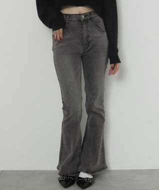 WEGO ストレッチフレアデニムパンツ ブラック