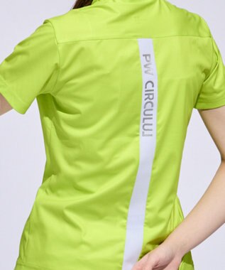 PW CIRCULUS 【WOMEN】メッシュコンビ モックネック  ゴルフウェア レディース ライトグリーン系