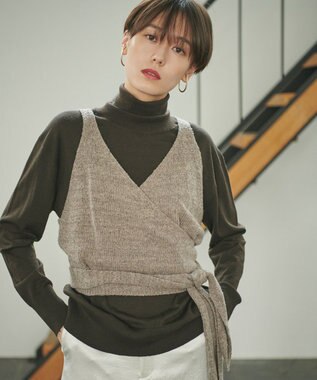 #Newans 【洗える】カシミヤブレンドバルキーニットビスチェ ベージュ系