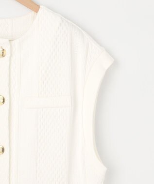 SHARE PARK LADIES 【洗える】ケーブルジャガード ジレ ホワイト系