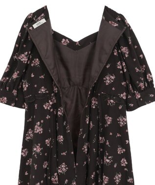 earth music&ecology レース切替フラワーロングワンピース Brown